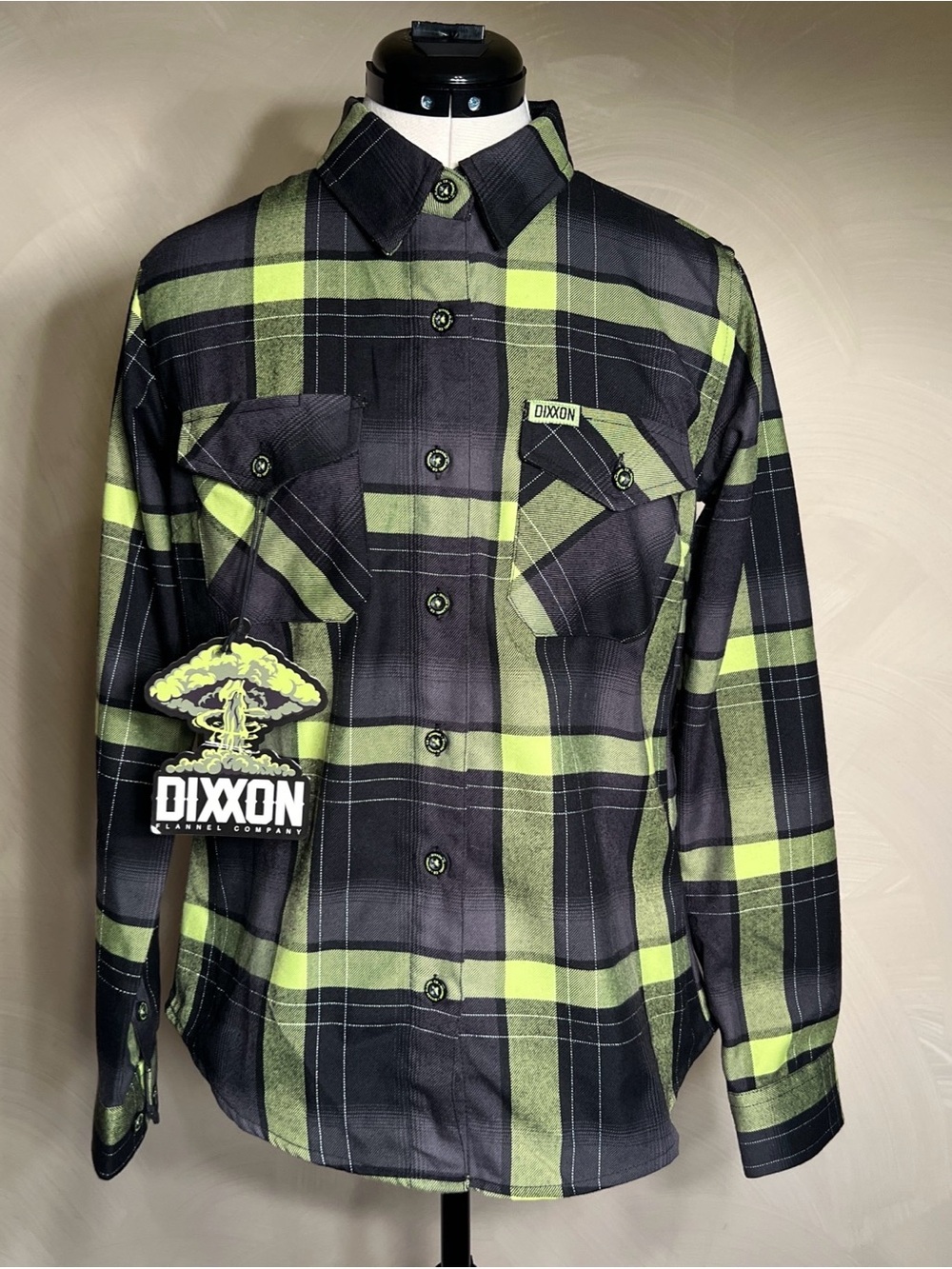 Dixxon Flannel Co Uranium Womens Plaid Button Up Shirt, Streetwear Casual|Size:M